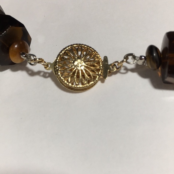 GEMS EN VOGUE SMOKEY QUARTZ AND TIGER EYE NECKLACE - Picture 6 of 8